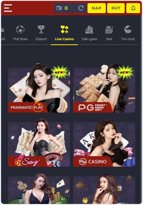 Casino trực tuyến với đa dạng sảnh và Dealer xinh đẹp